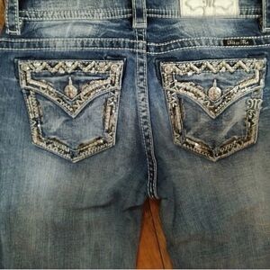 Gorgeous Miss Me Boot Jeans With Embellished Pockets 34” Inseam